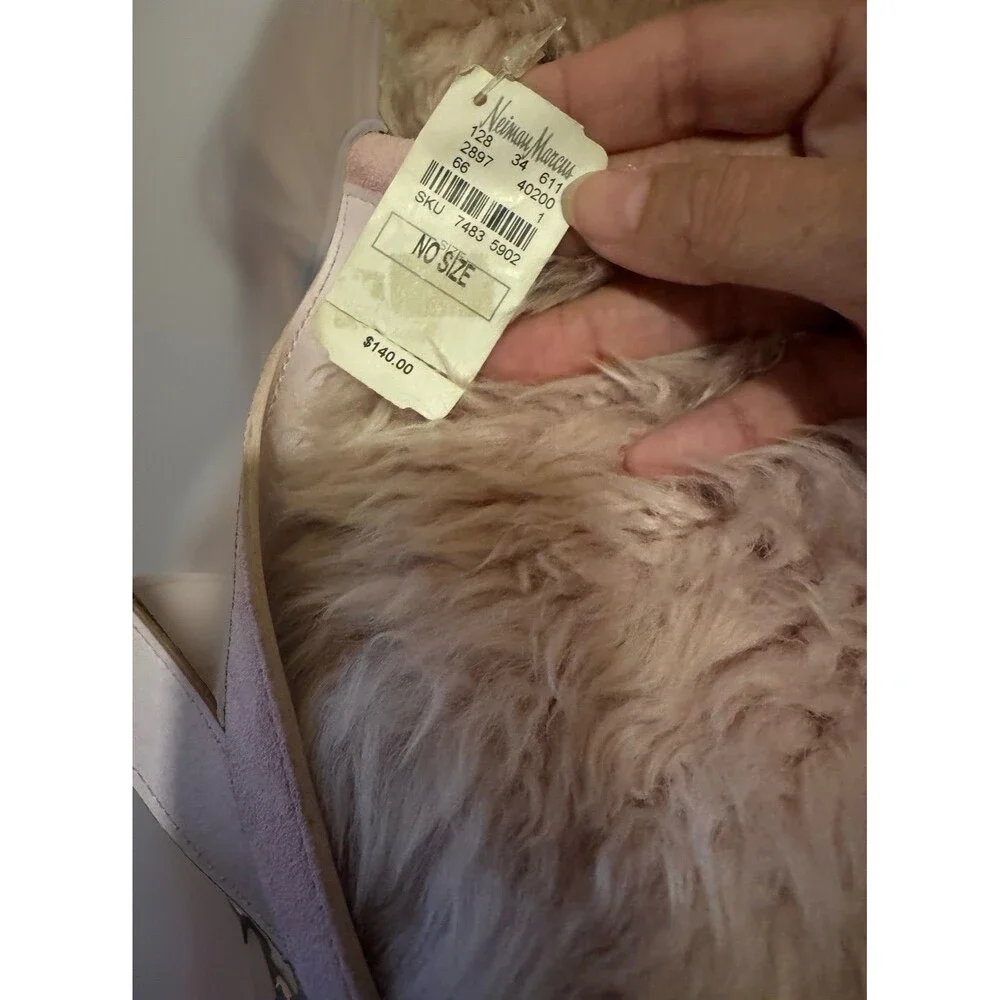 RARE UGG Australia E4216 Pink Shearling Suede Crossbody Bag NWT Neiman Marcus